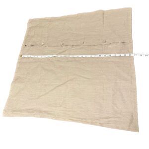 Ikea AINA Large Pillow Cushion Cover 100% Linen 26"x 26" Natural Buttons Khaki